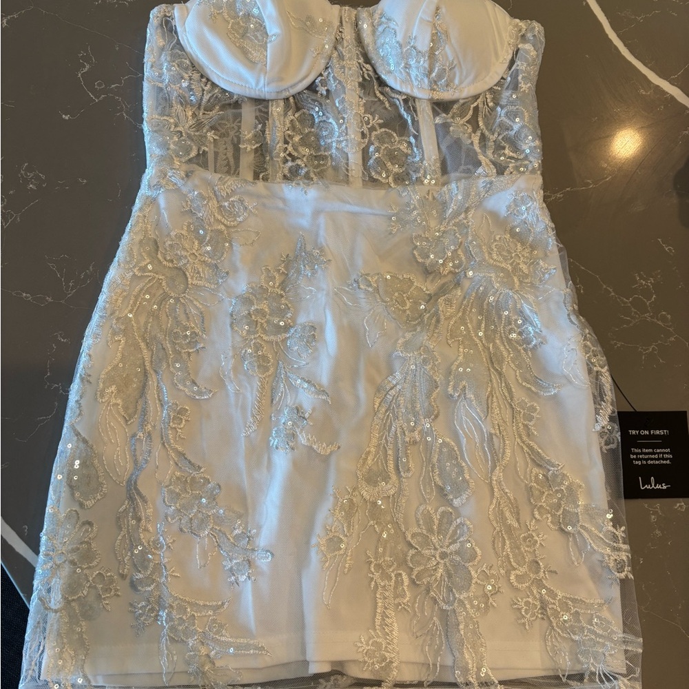 Lulu's White Floral Dress
